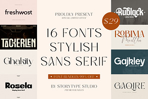 SALE! Stylish Sans Serif Font Bundle