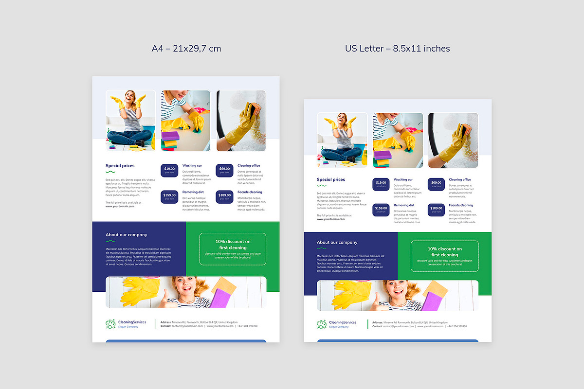 Cleaning Service Canva Flyer Design, a Flyer Template by artbart (Photo 8 of 9)