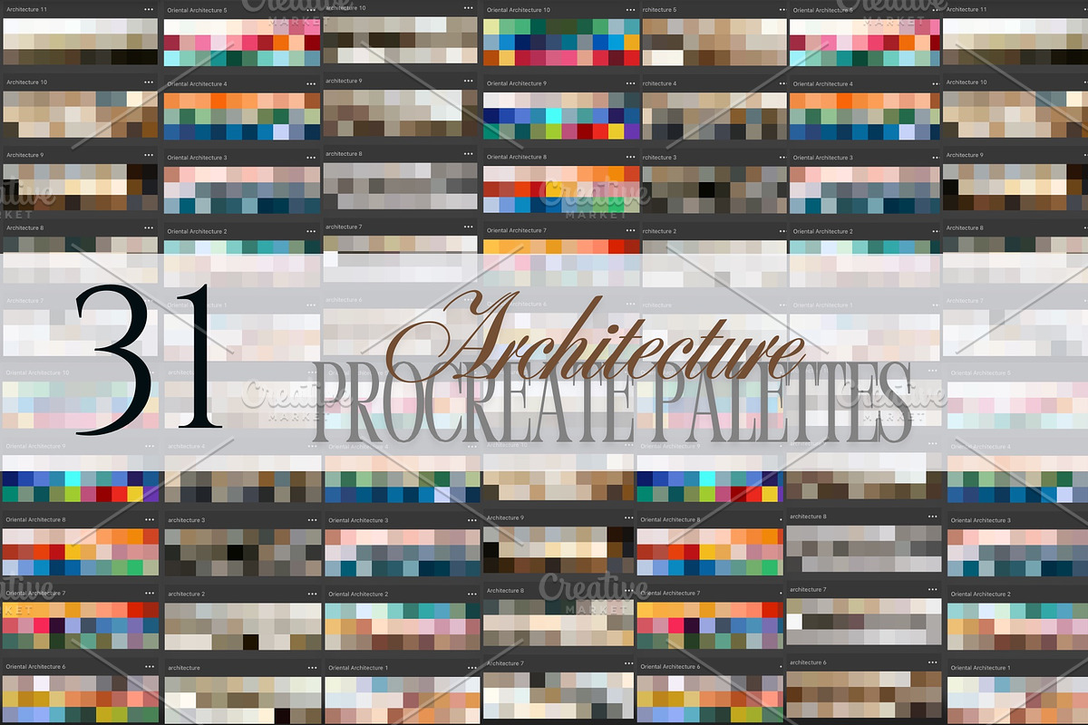 Procreate architecture palettes, a Palette Add-On by My Creative Corner (Photo 1 of 2)