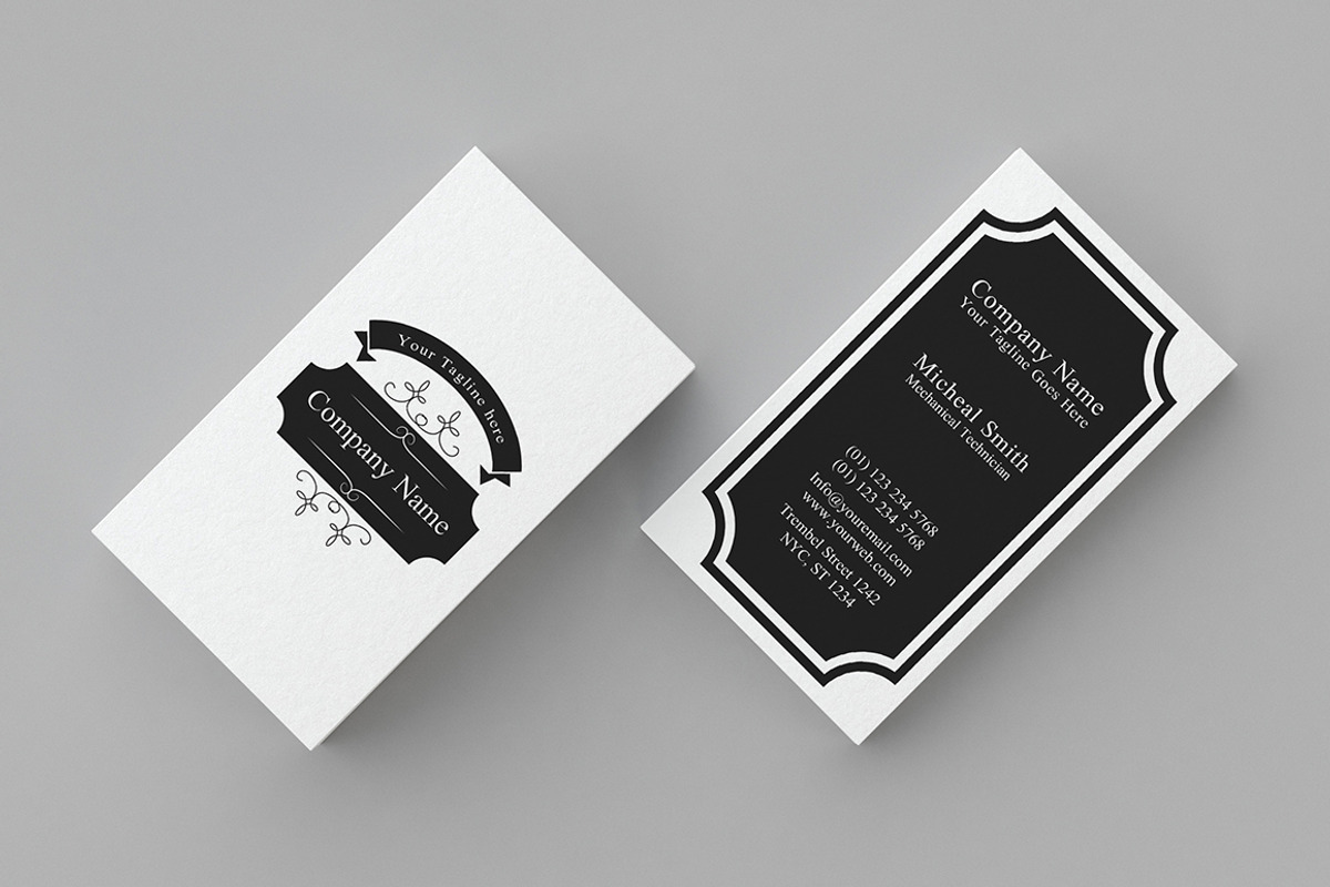 Minimal Vintage Business Card 1, a Business Card Template by Shahjhan (Photo 2 of 2)
