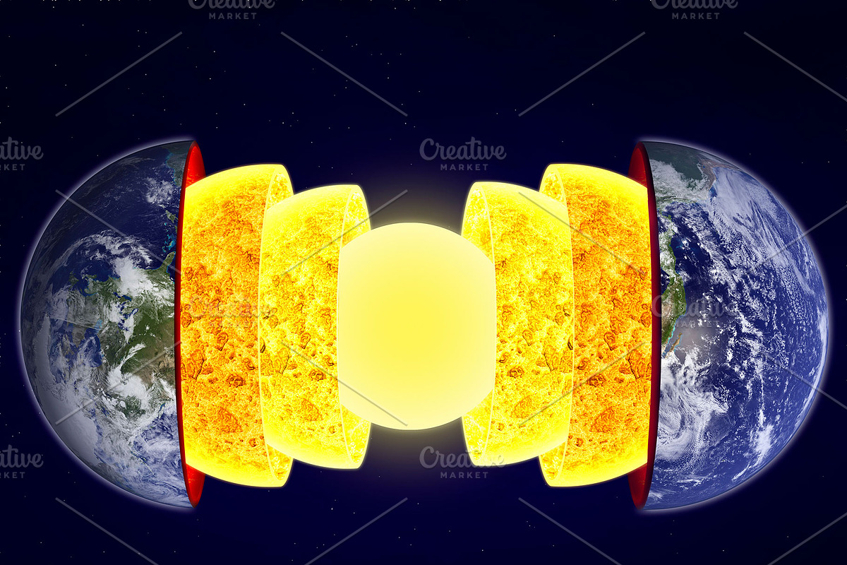 Structure layers of the earth, an Illustration by Psychopicture