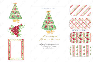 Christmas Rosette Garden Preppy, a Graphic by LABFcreations