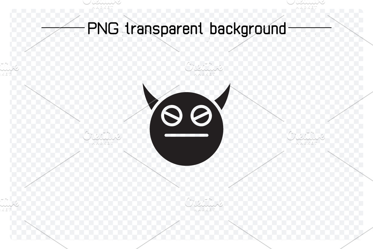 Moody and Cute Devil Emoji Set, a Solid Icon by Designfour (Photo 6 of 7)