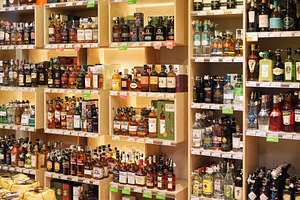 Alcoholic beverages in liquor store, a Food & Drink Photo by BOOCYS