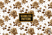 Sepia Rose Flowers Seamless Pattern, a Pattern Graphic by Creative Store (Thumbnail 4 of 5)