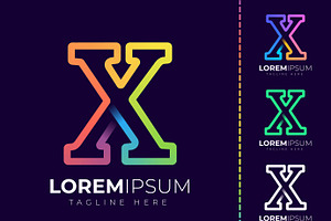 Initial letter x logo design
