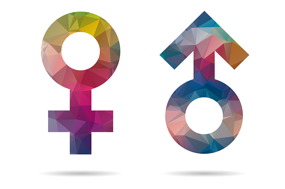 Low Poly Male And Female Icon