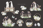 Gnome Easter & Mushroom Watercolor, an Illustration by Balada Digital Art (Thumbnail 3 of 11)