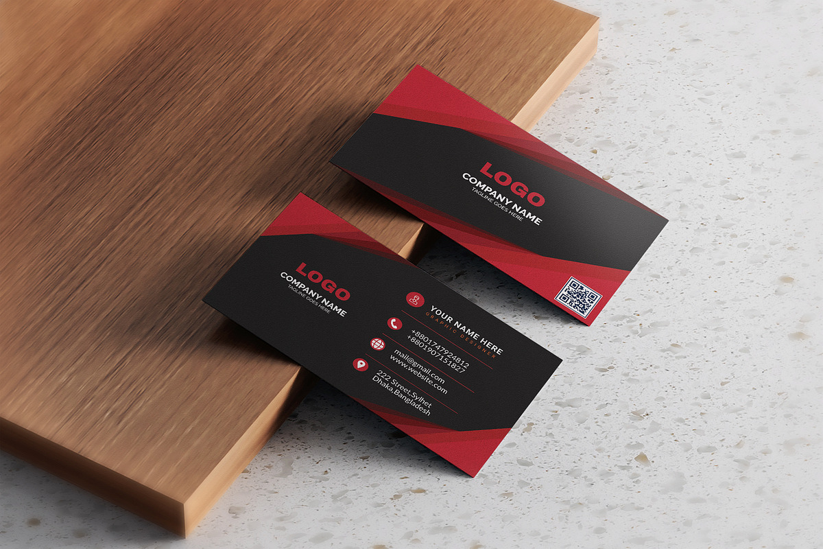 Red and black Business Card Template, a Business Card Template by Vitoria's Collection (Photo 2 of 3)
