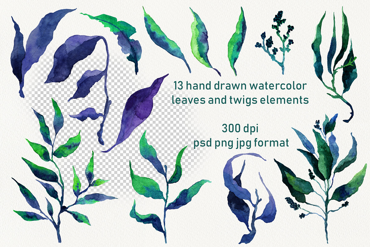 Lineart floral leaves patterns, a Texture Illustration by Dina Guiter (Photo 3 of 20)
