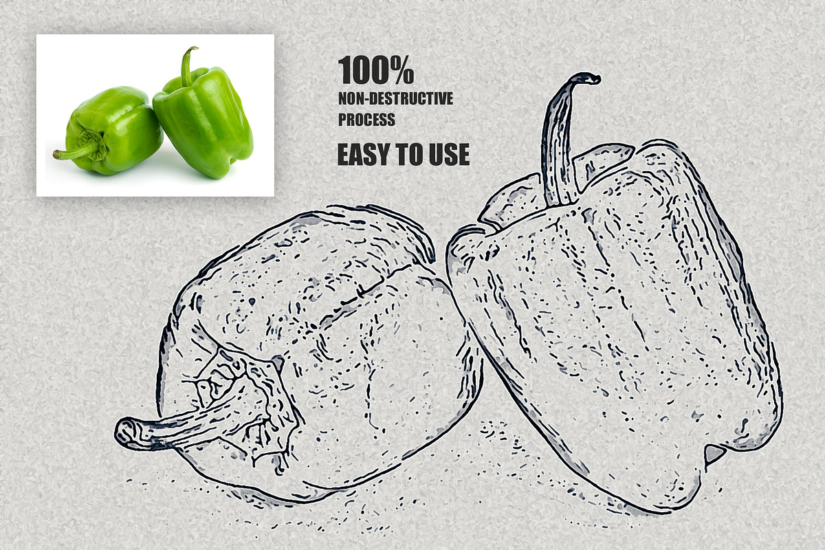 Pencil Drawing Photoshop Action, an Action Add-On by DesignCave (Photo 2 of 5)