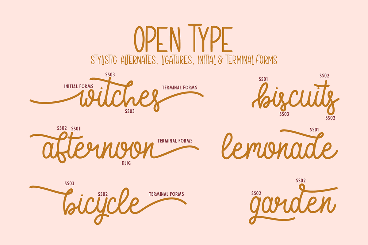 Biscuits & Tea charming script font, a Font by Amber Nest Design (Photo 5 of 8)