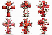 Whimsical Valentine Cross Clipart, an Illustration by Libby Wishes (Thumbnail 7 of 9)