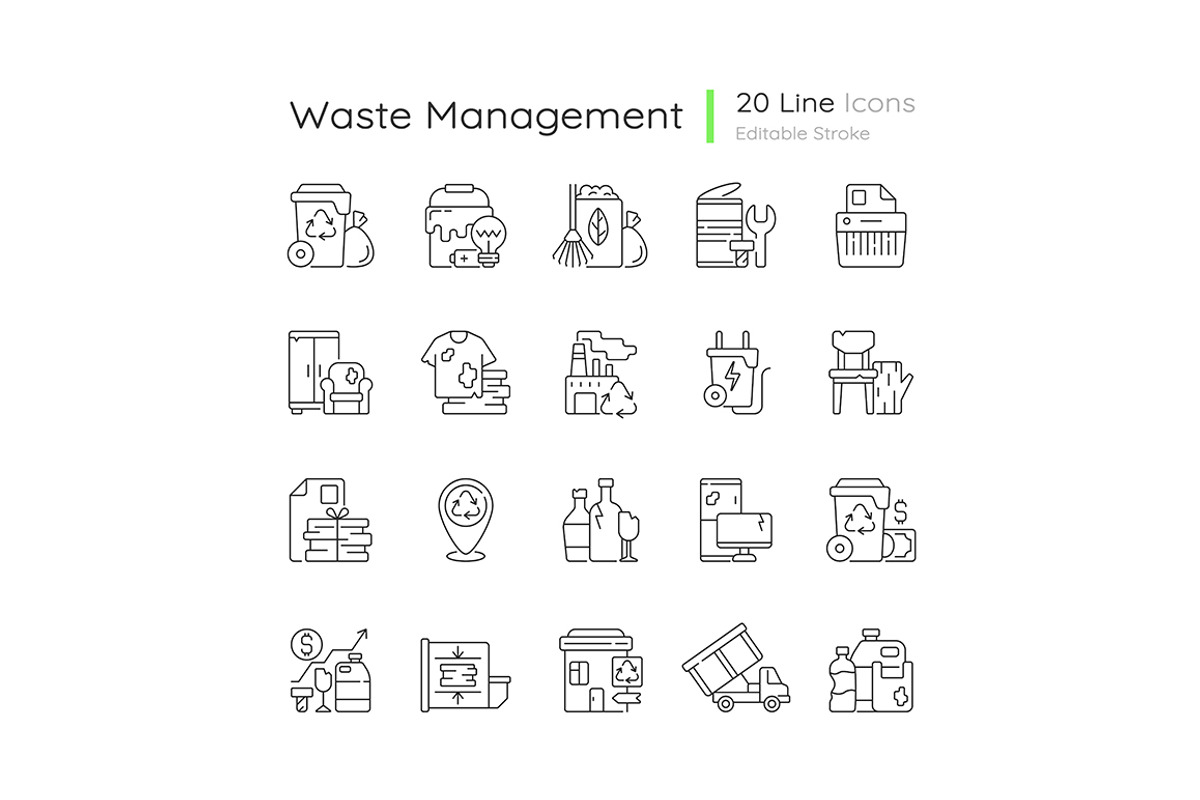 Environmental problems and solutions, an Outline Icon by IMG Visuals (Photo 2 of 23)