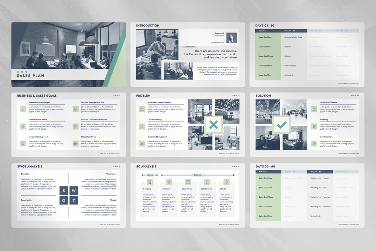 30-60-90 Day Sales Plan Presentation, a Presentation Template by JetzTemplates (Photo 2 of 5)