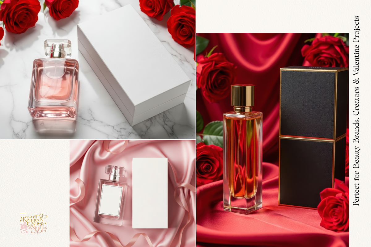 Valentine Perfume Bottle Mockup 1000, a Packaging Mockup by KennedyStudio (Photo 11 of 15)