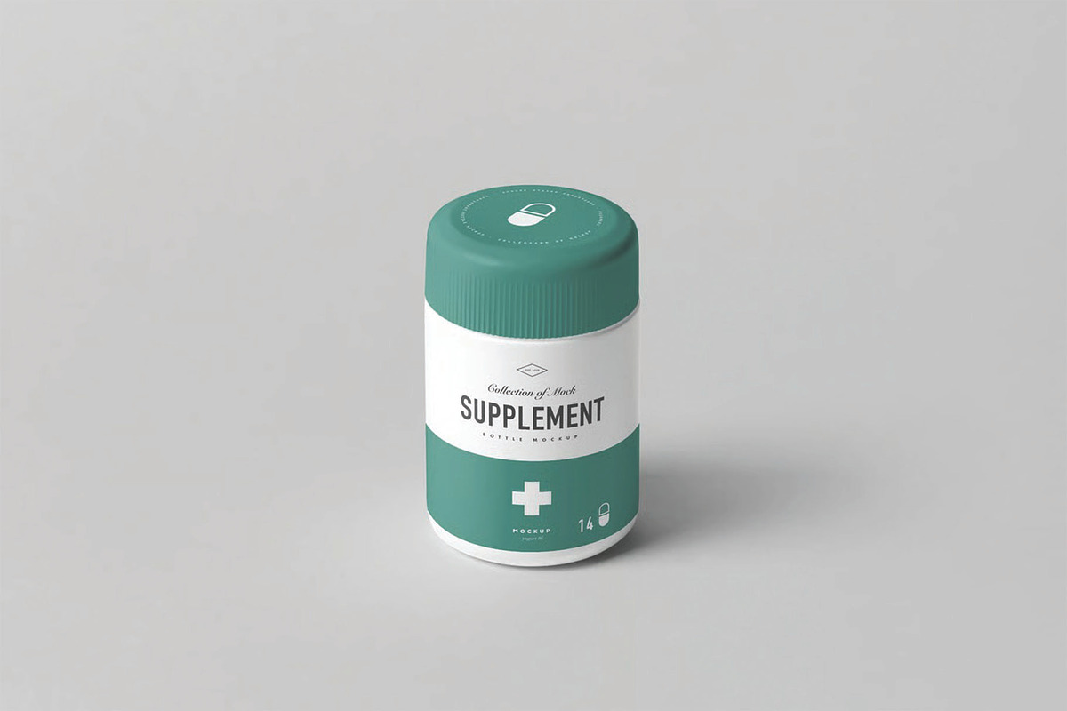 Supplement Jar and Box Mockup, a Packaging Mockup by DesignRushMarket (Photo 12 of 12)