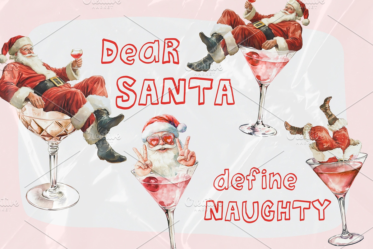 Sassy Santa PNG Illustrations, a Seasonal Illustration by Honey Island Studio (Photo 5 of 5)