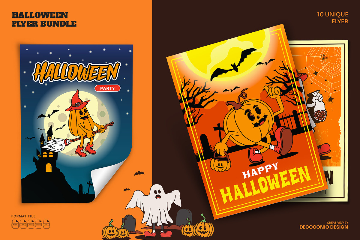Halloween Flyer Bundle, a Poster Template by Decoconio Design (Photo 2 of 4)