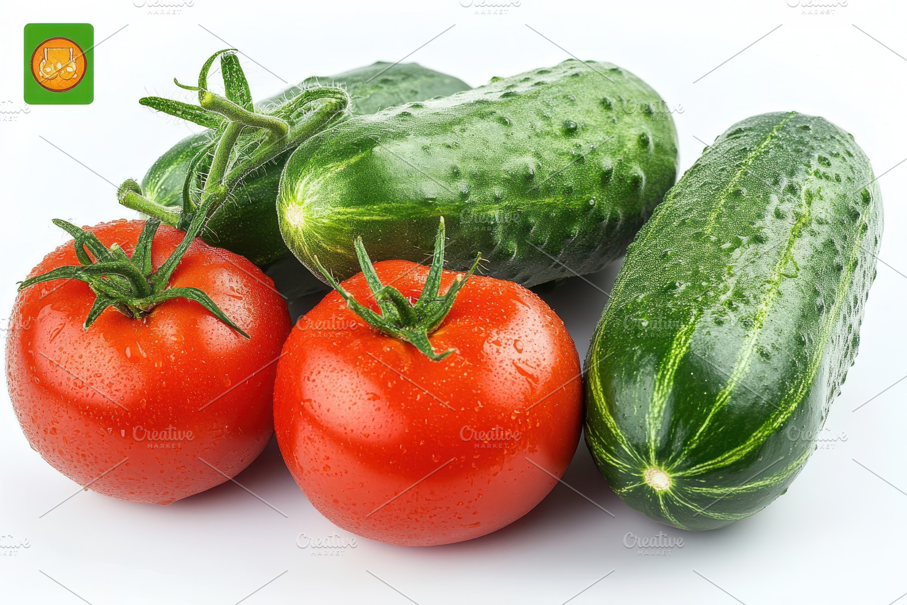 Fresh Tomatoes and Cucumbers Healthy, a Photo by Pixeness Studio