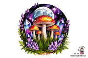 Mushroom and Crystal PNG Bunndle, a Graphic by Clipart Studio (Thumbnail 2 of 11)
