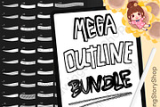 Procreate Outline Lettering Brushes, a Brush Add-On by DrawingStoryShop (Thumbnail 1 of 7)