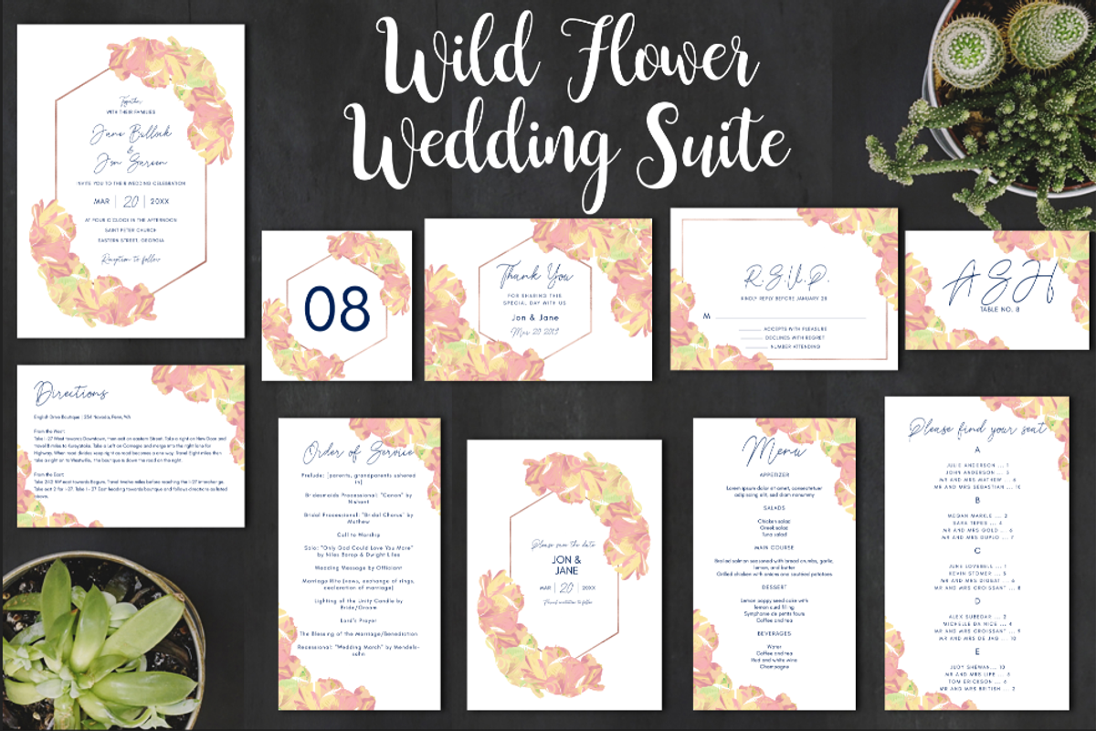 Wild Flower Wedding Collection, an Invitation Template by Zmapist (Photo 1 of 5)