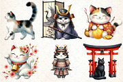 Beautiful Cat Bundle Japanese Style, an Illustration by DreamCafeArt (Thumbnail 2 of 5)