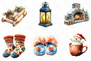 Watercolor Cozy Winter Christmas Cli, an Illustration by DreamPrint404 (Thumbnail 4 of 6)