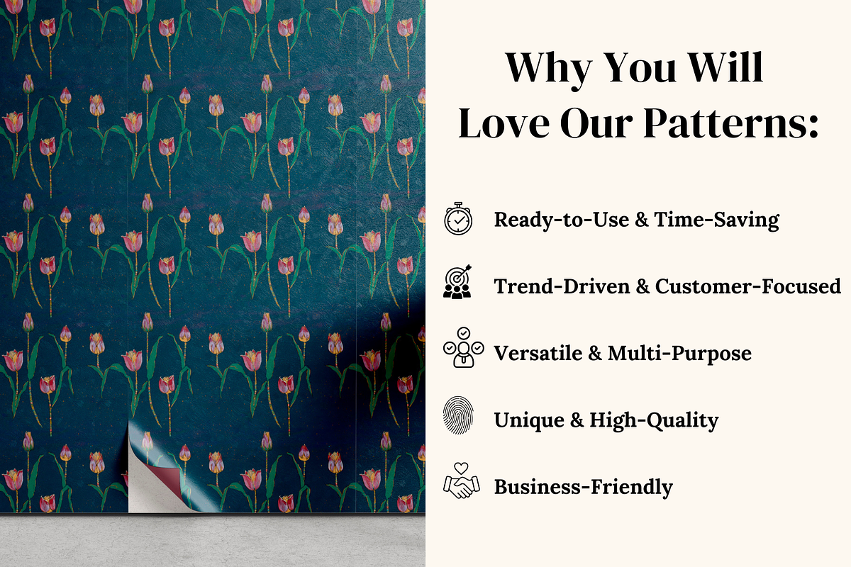 Sparkling Floral Patterns, a Pattern Graphic by Ninterints (Photo 4 of 17)