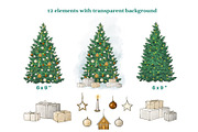 Christmas tree and gift boxes PNG, a Decorative Illustration by Blowballmay (Thumbnail 2 of 6)