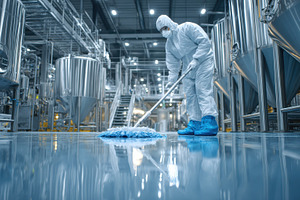 Industrial Worker Cleaning Factory F, a Photo by Pixeness Studio
