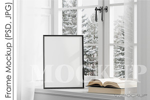 Christmas Frame Mockup PSD JPG