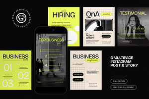 Business Instagram Set, a Social Media Template by graphicook