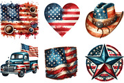 Vintage Grunge American Flag Clipart, an Illustration by DreamArtGraphic (Thumbnail 2 of 6)