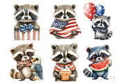 Cute Patriotic Raccoon PNG, an Illustration by SinaCreation (Thumbnail 3 of 10)