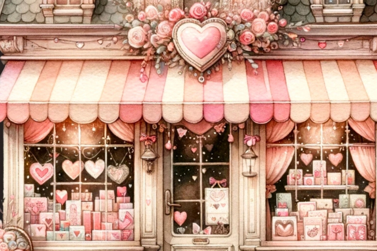 Valentine Shops Clipart Bundle, a Seasonal Illustration by Tanya Kart (Photo 4 of 6)