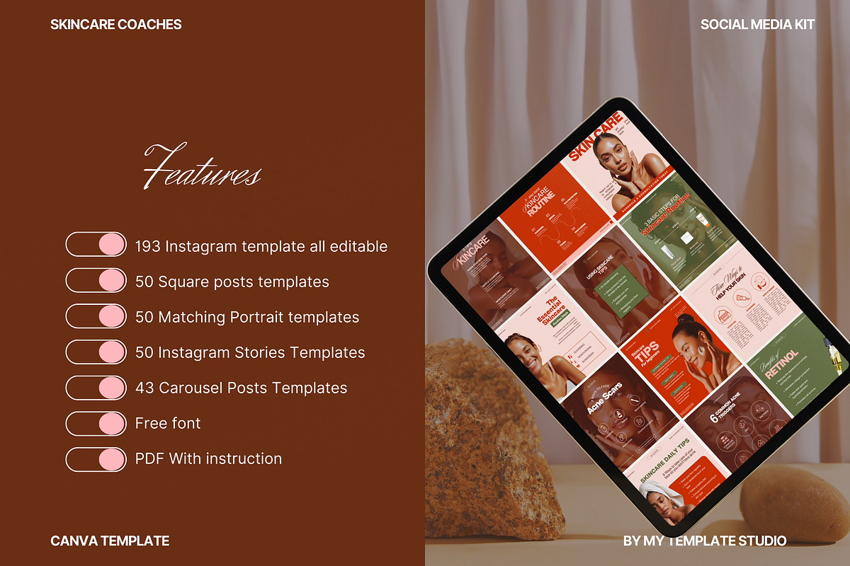 Skincare coach - Instagram Templates, a Social Media Template by My Template Studio (Photo 4 of 25)