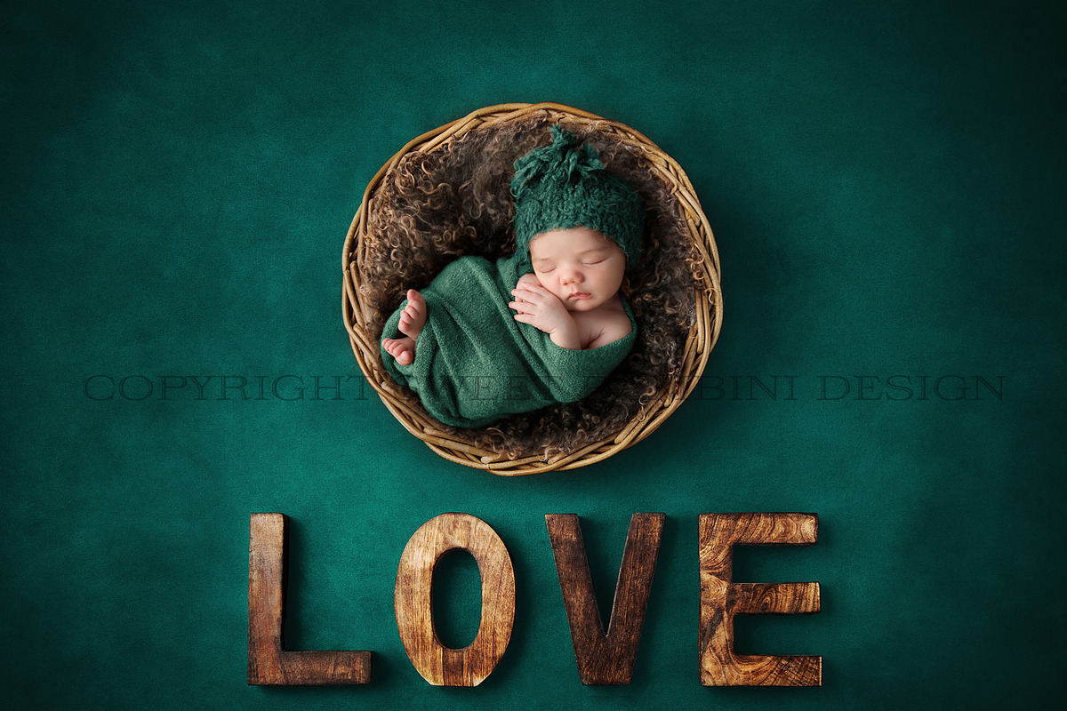 Newborn Digital Backdrop - teal