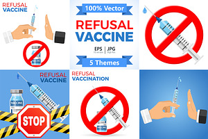 Refusal of Vaccination Concept, a Healthcare Illustration by TAlex