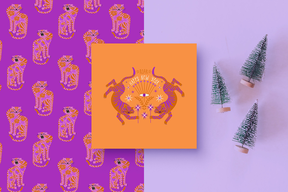 Folk Art Tigers, an Animal Illustration by Annakniaz (Photo 8 of 15)