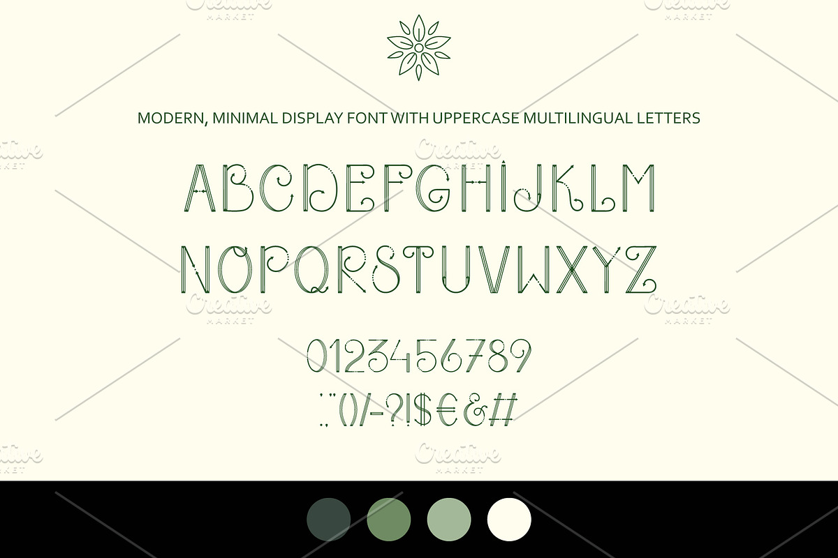 Heather - uppercase font preview 2