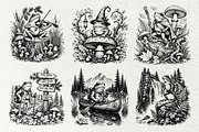 Woodland Frog Engraving Bundle, an Animal Illustration by DENIDigitalArtSudio (Thumbnail 3 of 7)