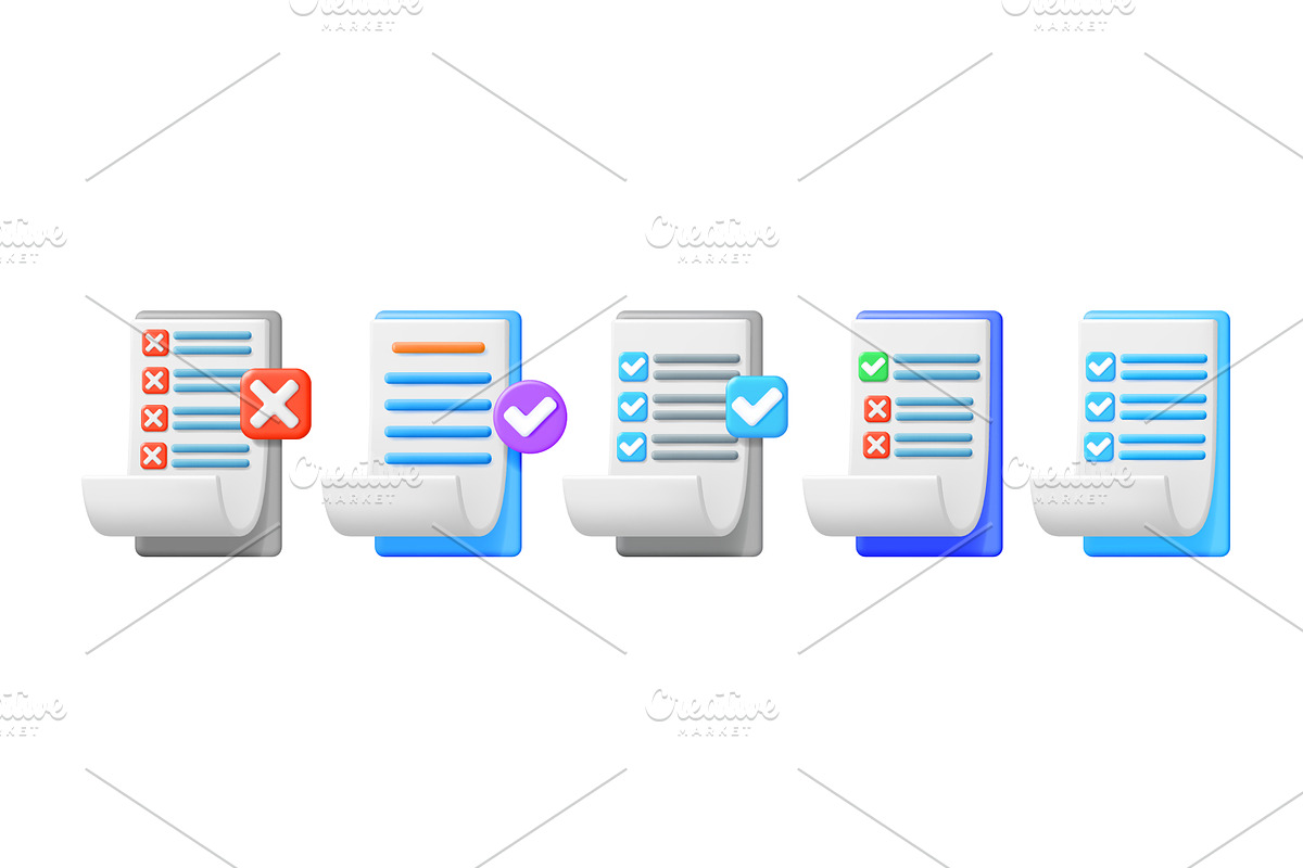 Set of 3d vector illustrations of, an Object Illustration by Abscent