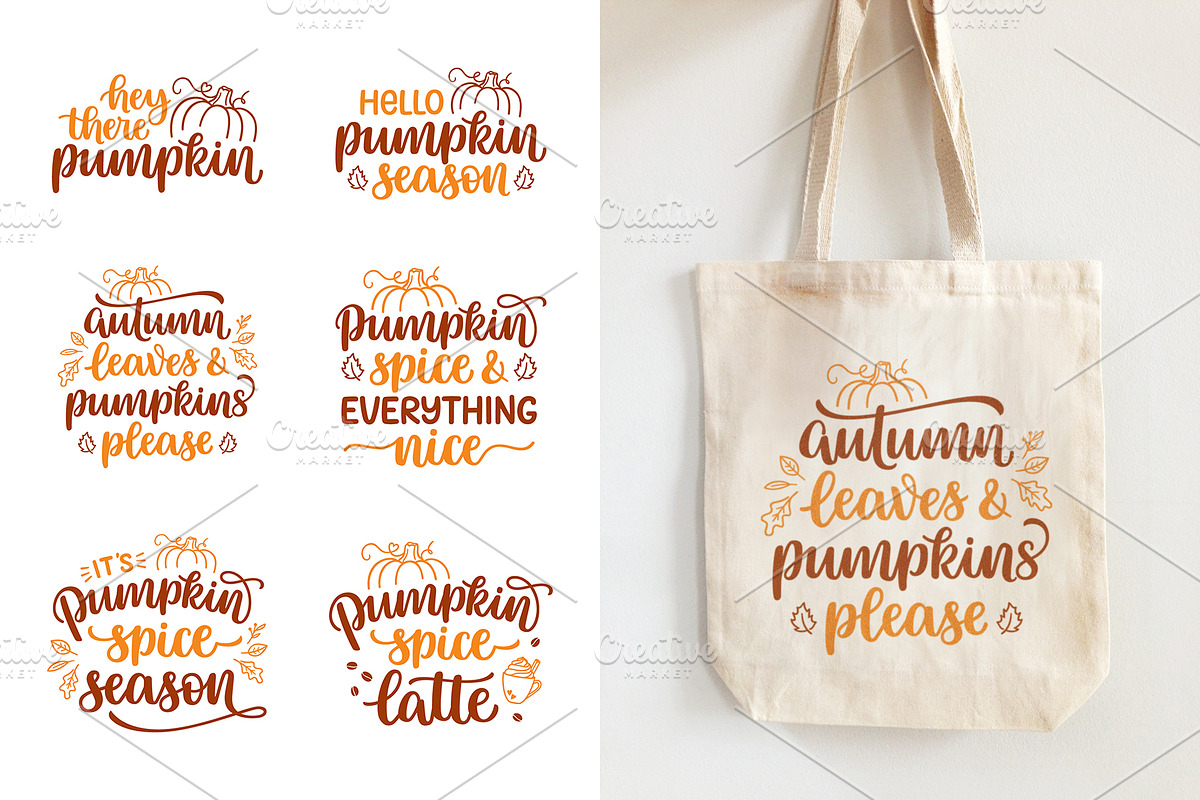 Autumn and Thanksgiving Phrases Set, a Seasonal Illustration by InkySplash (Photo 2 of 7)