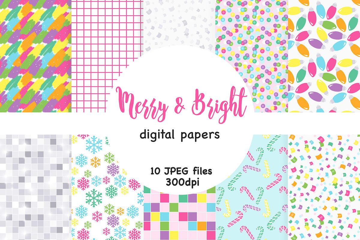 Merry And Bright Pattern, a Pattern Graphic by GlamArtZhanna (Photo 1 of 4)