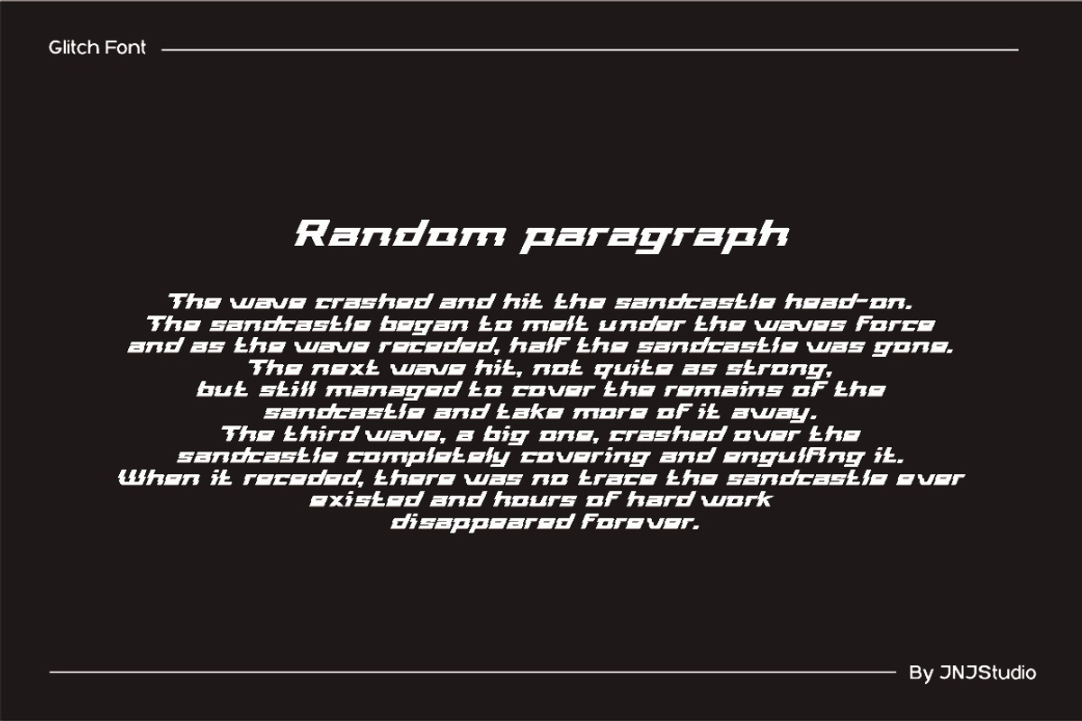 Glitch Style Font, a Sans Serif Font by JNJ Studio (Photo 4 of 10)