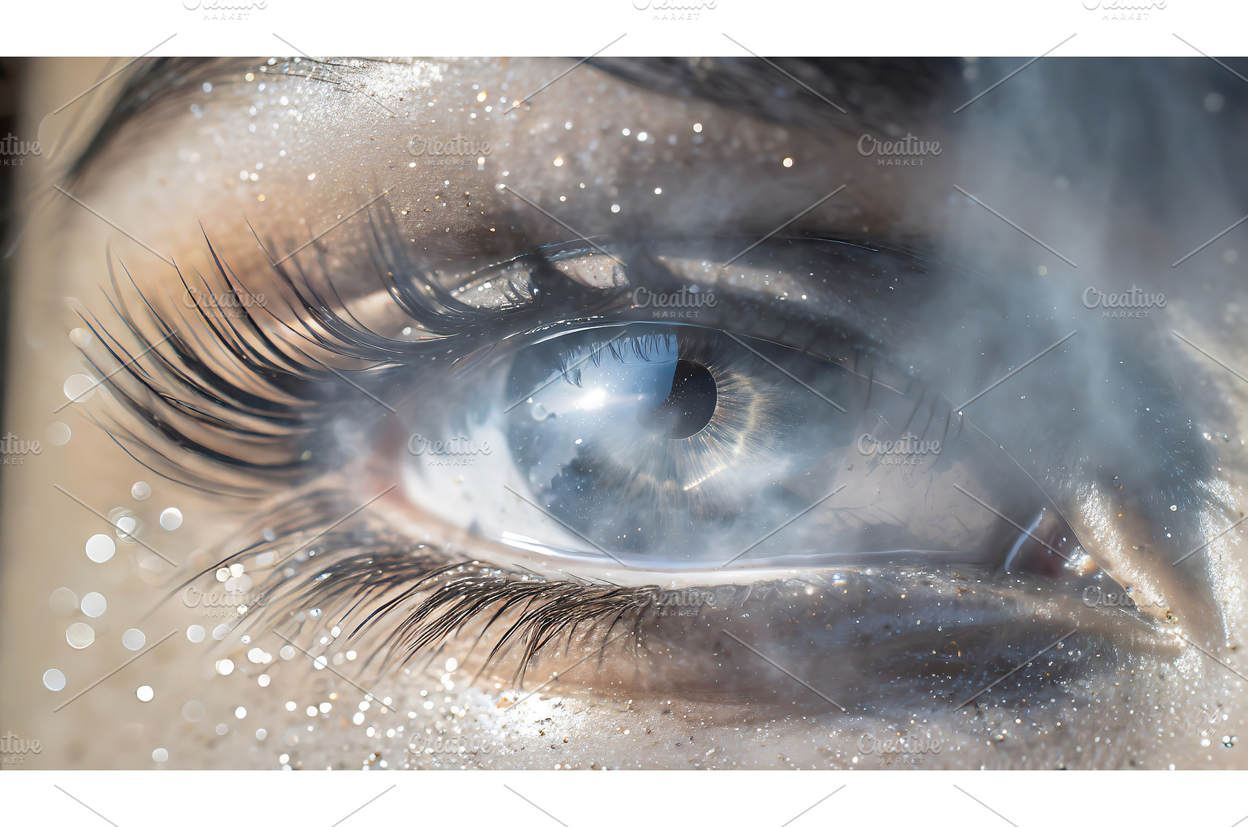 A close-up of a sparkling eye with, an Abstract Photo by Igor Tichonow