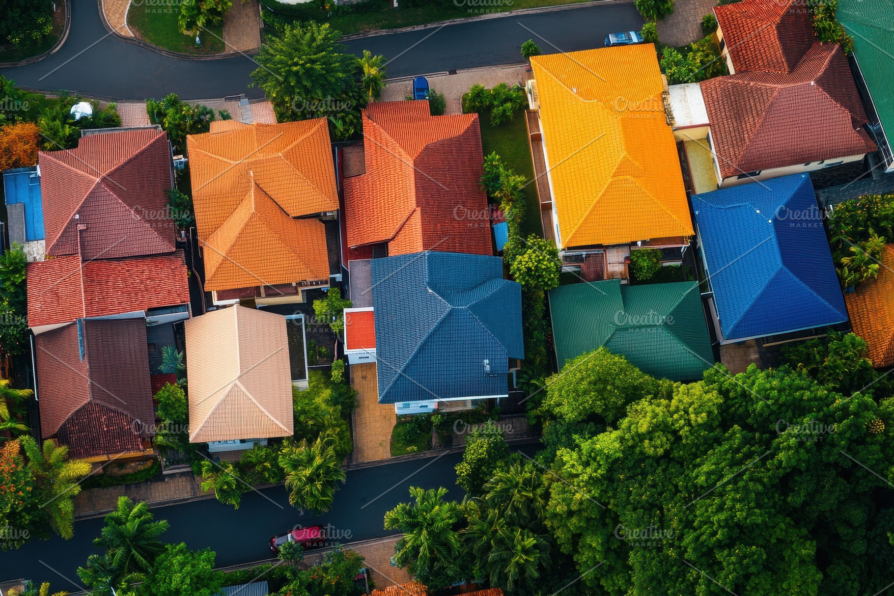 Aerial view showcasing a collection, a Photo by Pavel_design