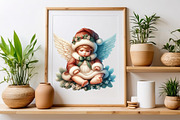 Christmas Cute Angel Clipart Bundle, a Work Illustration by Craft Nest (Thumbnail 4 of 5)